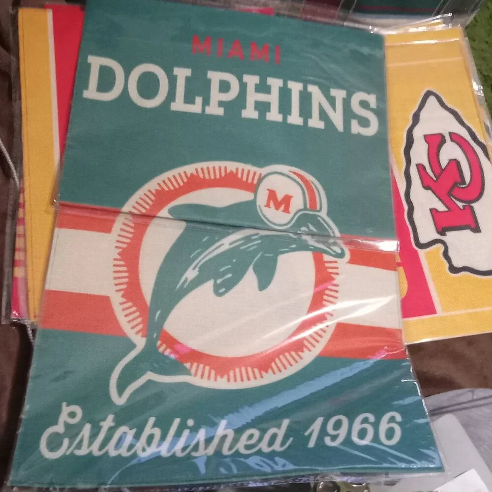 NEW Miami Dolphins Retro Logo NFL 12x18 Garden flag